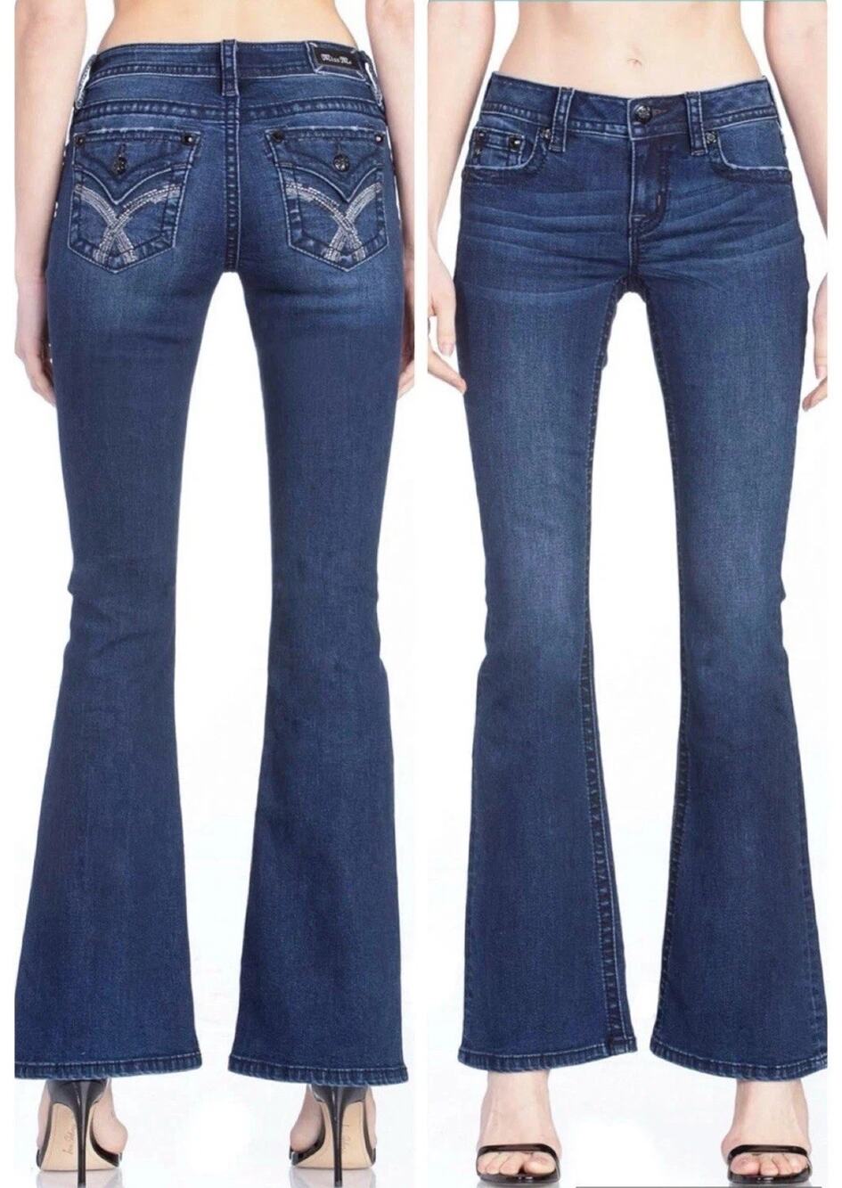 New Sz Tall Small 27 💙 Miss Me Premium Line Jeans Bootcut Women Blue Pants